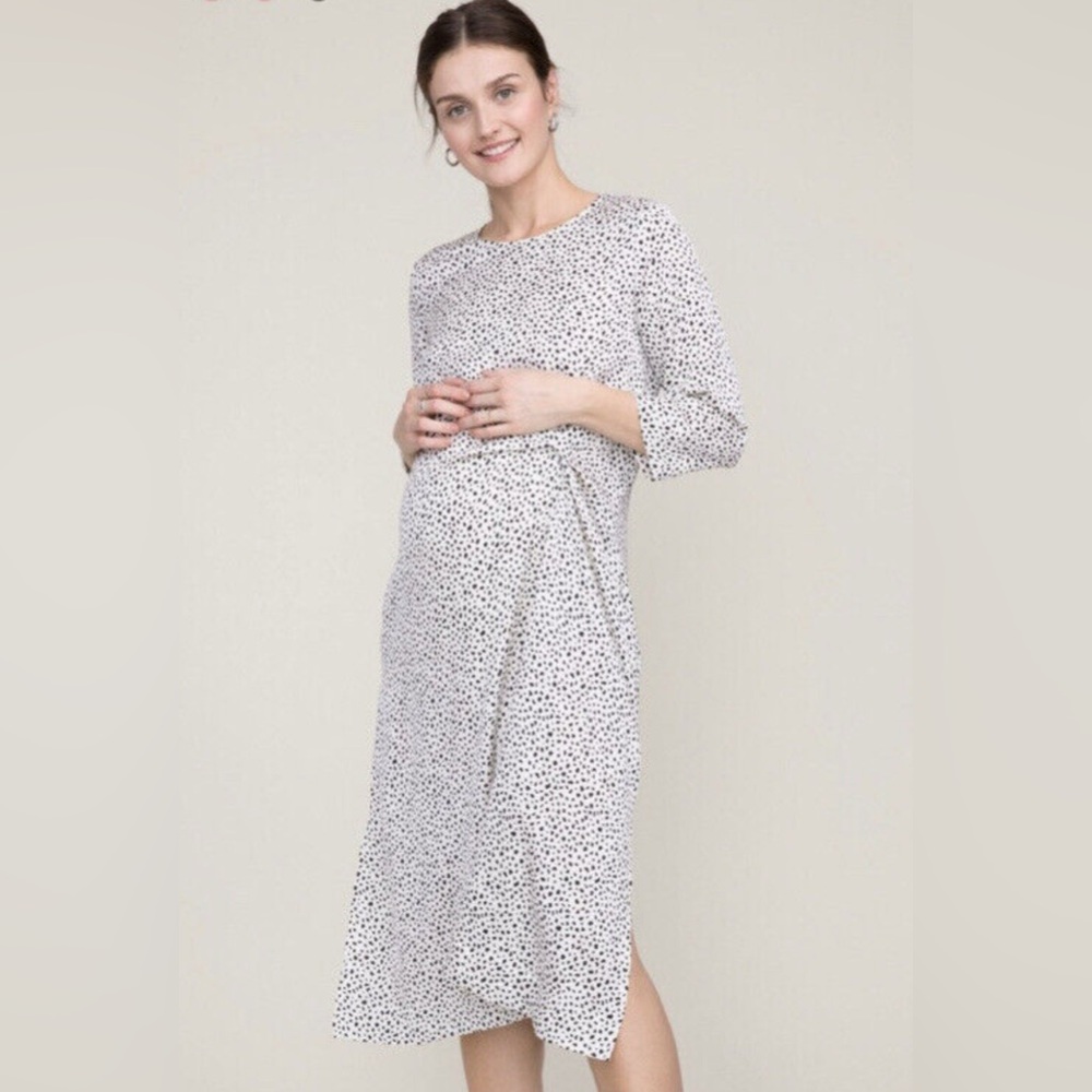 Hatch Maternity Women’s THE LAUREN DRESS White Cheetah Size 2 (M/6-8) with tags!